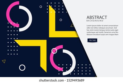 Hipster modern geometric abstract background. Bright colorful pink, yellow, white, and blue strip with textured background for use cover business, advertising, corporate banner