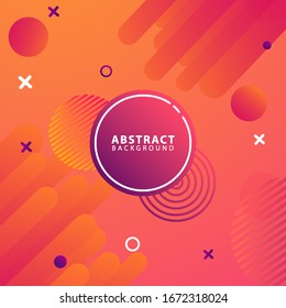 Hipster modern geometric abstract background. Bright orange banner with a trend gradient stripes, textured background. Business template for a bright color. Illusion stripes background.