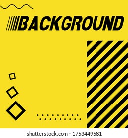 Hipster modern geometric abstract background. Bright yellow banner with blue stripes stripes, textured background. Business template for a bright color. Realistic stripes background.