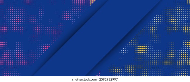 Hipster modern geometric abstract background. Bright blue banner with a trend gradient stripes, textured background. Business template for a bright color.
