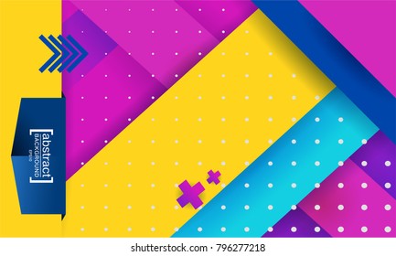 Fondo abstracto geométrico moderno Hipster. Banner amarillo brillante con rayas azules, fondo texturado. Plantilla de negocio para un color brillante y para la fiesta.