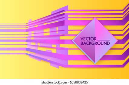 Hipster modern geometric abstract line background. Bright gradient, pink and yellow color, texture. Cover template, business presentation.
