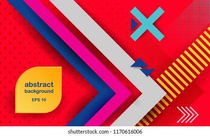 Hipster modern geometric abstract red simple background. Bright red banner with a trend colored stripes, textured background. Business template for a bright color.