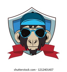 Hipster monkey cool sketch