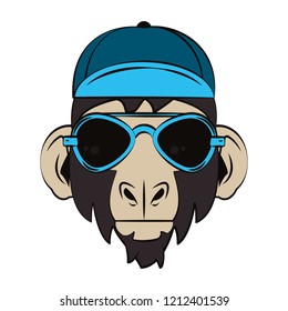 Hipster monkey cool sketch