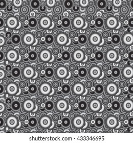 hipster monochrome circles seamless pattern