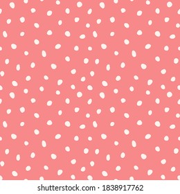 Hipster monochrome seamless polka dot pattern. Vector irregular abstract texture with random hand drawn spots.