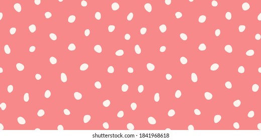 Hipster monochrome seamless polka dot pattern. Vector irregular abstract texture with random hand drawn spots.