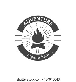 Hipster mountain logo. Hipster badge. Adventure hipster logo.
