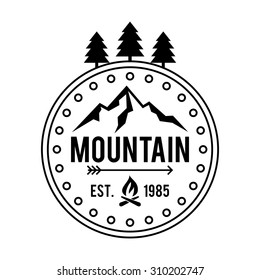 Hipster mountain Logo Template