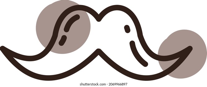 Hipster Moustache, illustration, vector, on a white background.