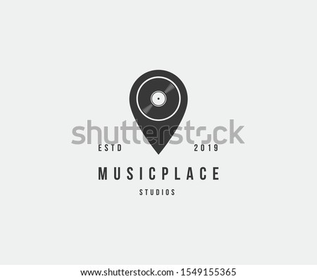 hipster music logo icon. Hangout place sign Vector illustration