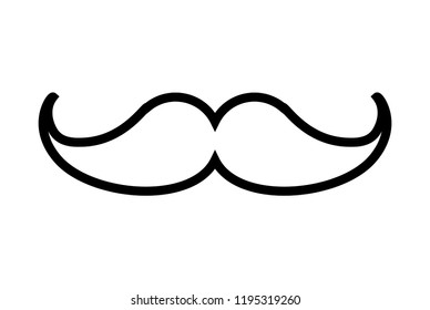 hipster mustache accessory icon