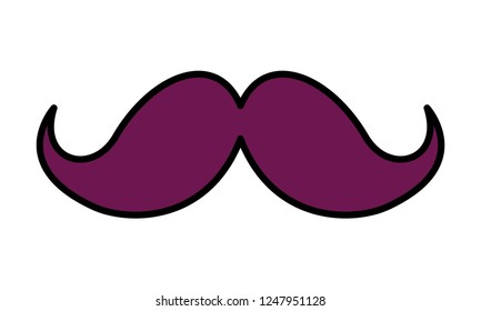 hipster mustache accessory icon