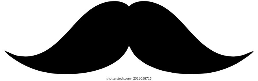 Bigote de Hipster en negro, aislado 