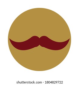 hipster mustache fashion block and flat icon vector illustration