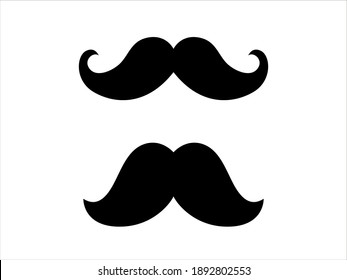 Icono de Hipster Mustache. Silueta de símbolo de barbero aislada sobre fondo blanco. 
Ilustración vectorial para el diseño de páginas web y aplicaciones móviles. 