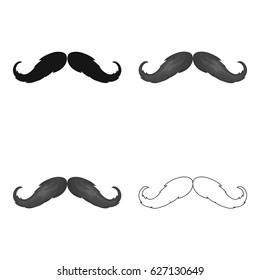 Hipster mustache icon in cartoon style isolated on white background. Hipster style symbol stock vector illustration.