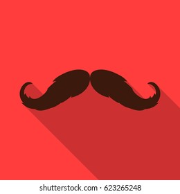 Hipster mustache icon in flat style isolated on white background. Hipster style symbol stock vector illustration.