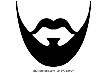 Icono de bigote hipster, hombres bigote cara decoración elemento gráfico