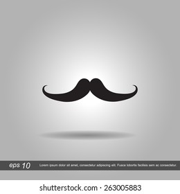 hipster mustache icon vector illustration eps10 on grey background