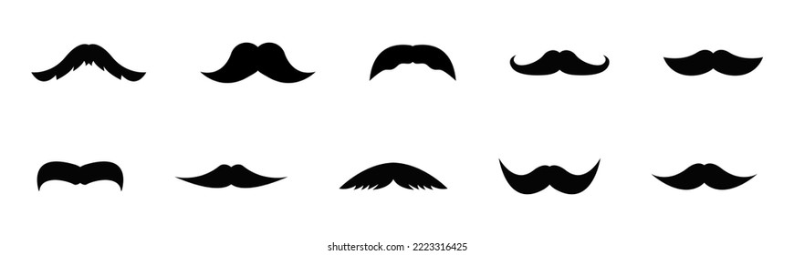 Hipster-Schnurrbart-Vektorset