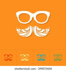 Hipster Mustache Leaves. Single Flat Autumn Icon . Simple and Minimalistic Style. Vector