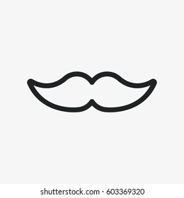 Hipster Mustache Minimal Flat Icon 