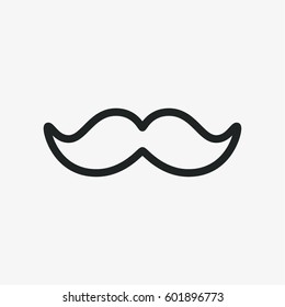 Hipster Mustache Minimal Flat Line Stroke Icon Pictogram Symbol Illustration