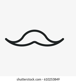 Hipster Mustache Minimal Flat Line Stroke Icon Pictogram Symbol Illustration