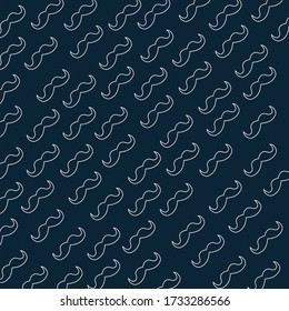 Hipster mustache pattern background vector image.