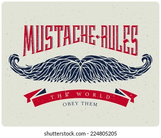 Hipster mustache poster