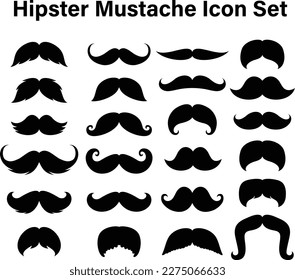 Colección Hipster Mustaches, barba masculina, barba de los años 70. EPS 10