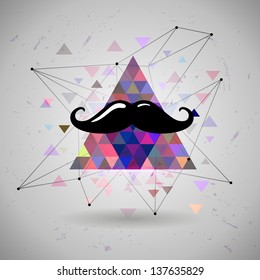 hipster Mustaches Space triangle mystic galaxy astral triangle