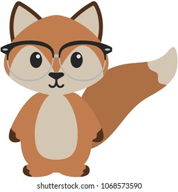 Hipster Nerdy Geeky Woodland Fox Illustration