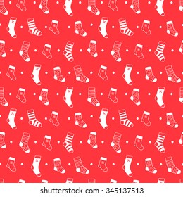 Hipster New Year and Merry Christmas seamless pattern.