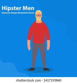 hipster old man character design illustration vector