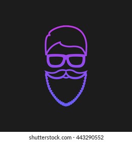 Hipster on a black background