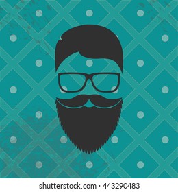 Hipster on a retro background
