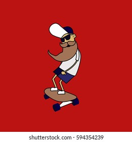 hipster on a skateboard