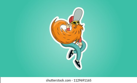 hipster with orange beard