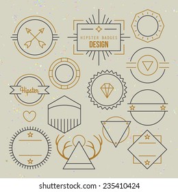 Hipster outline badges and emblems template for logo design