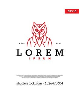 hipster owl logo. simple and modern icon, template design