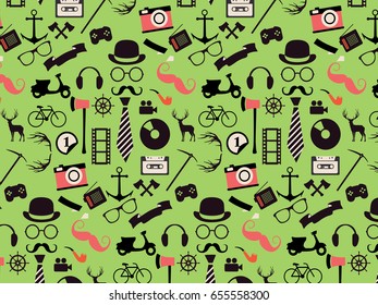 Hipster package pattern. Urban Lumberjack  background.