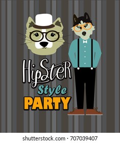 Hipster party card