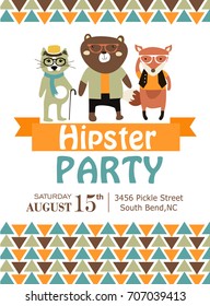Hipster party card
