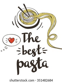 Hipster pasta doodles Background,hand drawing style.Vector illustration.