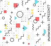 Hipster Pattern Abstract Retro 80's Jumble Geometric Line Shapes. fashion style seamless  background. Vector illustration for textile fabric design, paper and website design