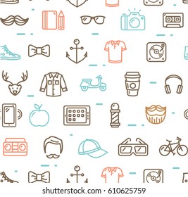 Hipster Pattern Background on a Light Trendy Element Style Design. Vector illustration