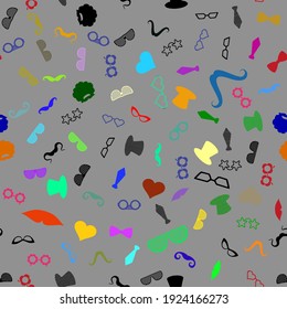 hipster pattern with glases and moustache